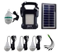 OEM Sistem Iluminare LED cu Incarcare Solara, 3 Becuri LED, 1 bec disco si Lampa Portabila cu FM si MP3 player GD-8050