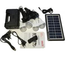 OEM Sistem Iluminare LED cu Incarcare Solara, 4 Becuri LED si Lampa Portabila GD-8038