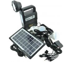 OEM Sistem Iluminare LED cu Incarcare Solara, 3 Becuri LED, MP3, radio FM si Lampa Portabila GD-8133