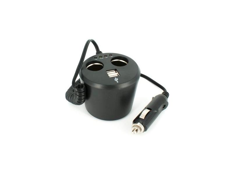 OEM Priza dubla USB + 2xBricheta cu tester baterie