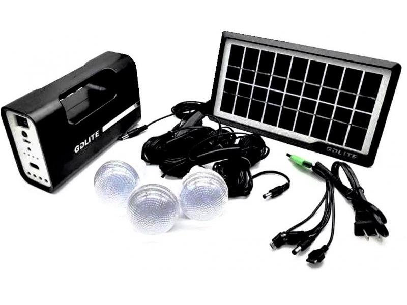 OEM Sistem Iluminare LED cu Incarcare Solara, 3 Becuri LED si Lampa Portabila GD-1