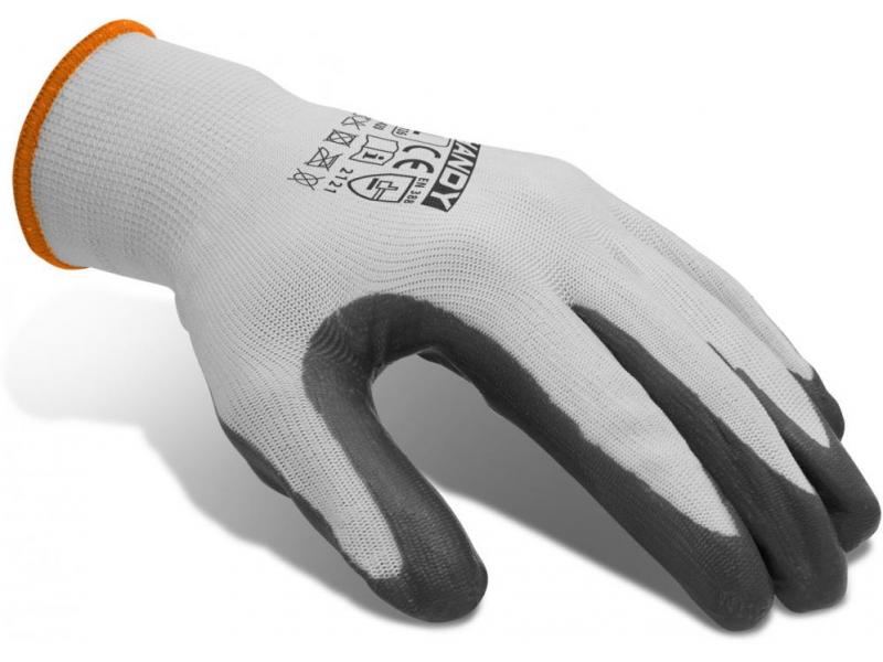 Handy Manusi pt. operatii de montaj cu acoperire nitril, 12 perechi/pachet, L