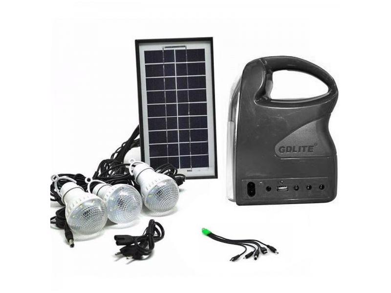 OEM Sistem Iluminare LED cu Incarcare Solara, 3 Becuri LED si Lampa Portabila GDLite-7