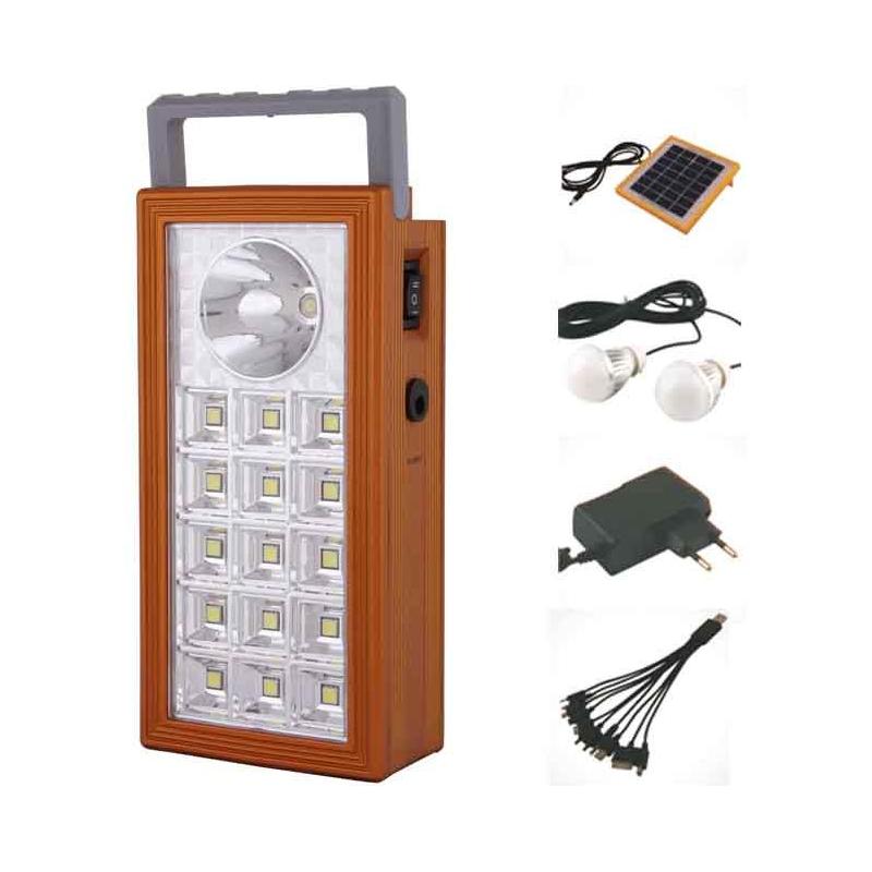 OEM Sistem Iluminare LED cu Incarcare Solara, 2 Becuri LED si Lampa Portabila BB-9118