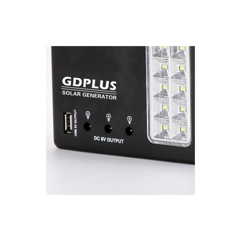 OEM Sistem Iluminare LED cu Incarcare Solara, 3 Becuri LED si Lampa Portabila GD-999