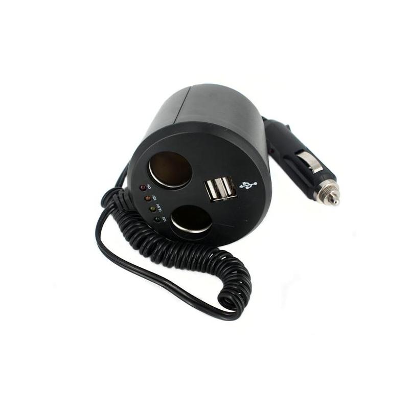 OEM Priza dubla USB + 2xBricheta cu tester baterie