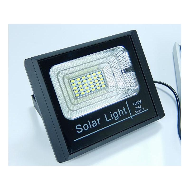 OEM Proiector LED exterior 10W alb rece cu panou solar JD-8810