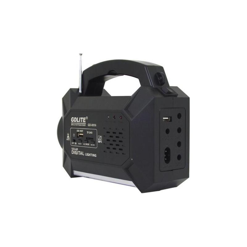 OEM Sistem Iluminare LED cu Incarcare Solara, 3 Becuri LED si Lampa Portabila cu FM si MP3 player GD-8056