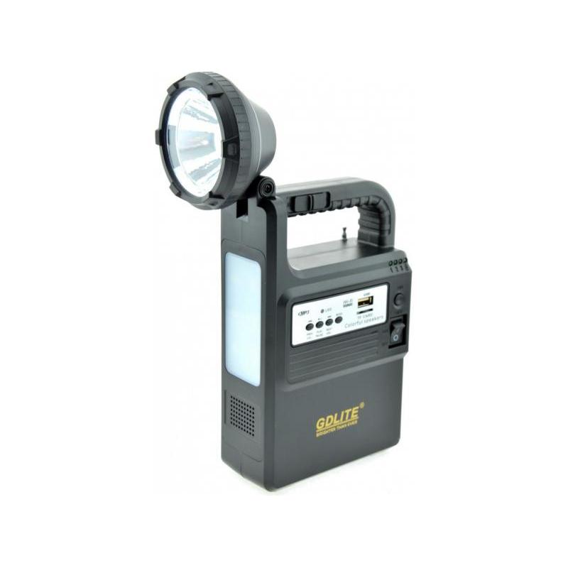 OEM Sistem Iluminare LED cu Incarcare Solara, 3 Becuri LED, MP3, radio FM si Lampa Portabila GD-8133