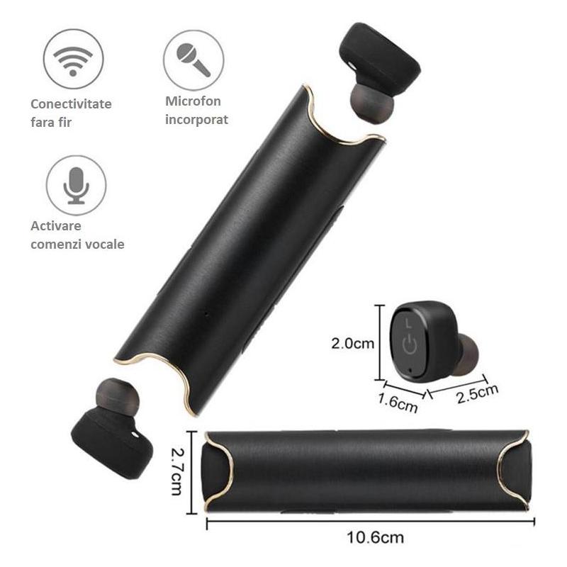 OEM Casti Bluetooth SMTWS S2 cu Powerbank850 mAh