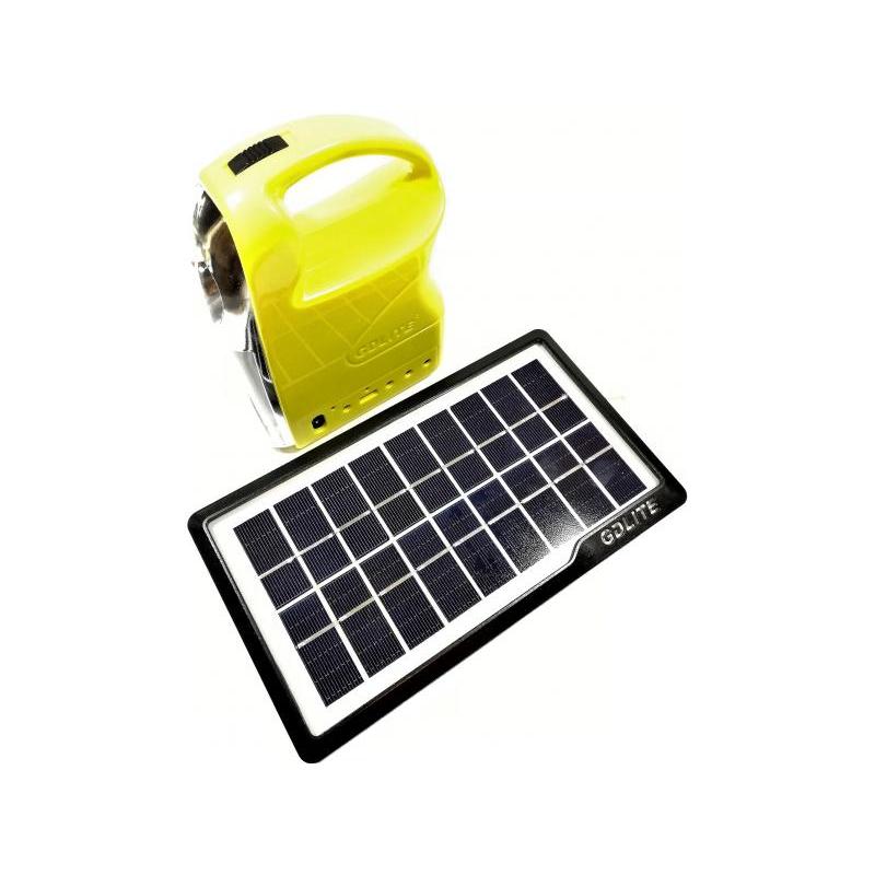OEM Sistem Iluminare LED cu Incarcare Solara, 3 Becuri LED si Lampa Portabila GD-7 Galben