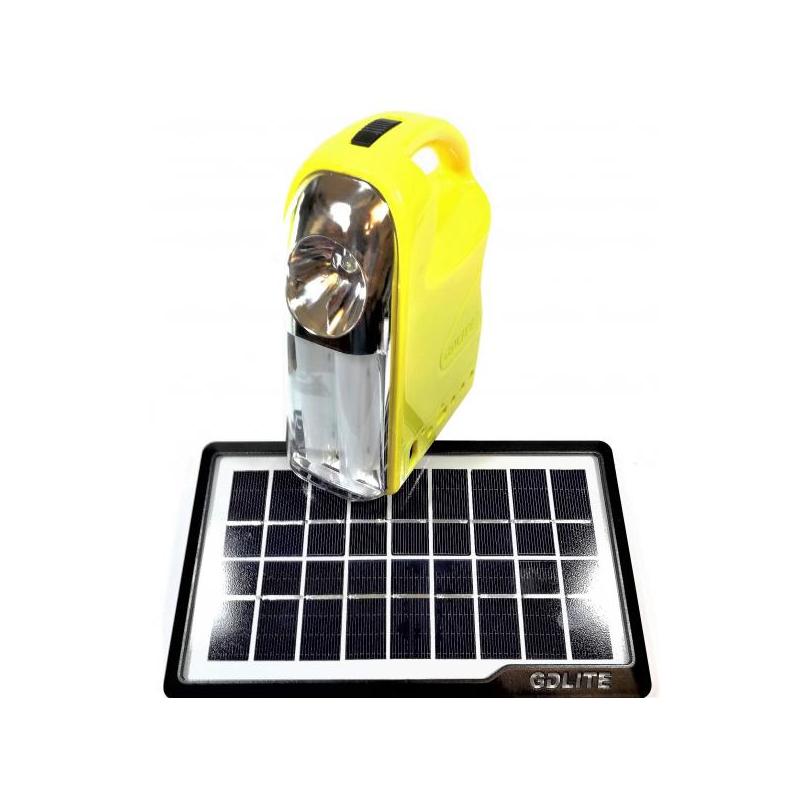 OEM Sistem Iluminare LED cu Incarcare Solara, 3 Becuri LED si Lampa Portabila GD-7 Galben