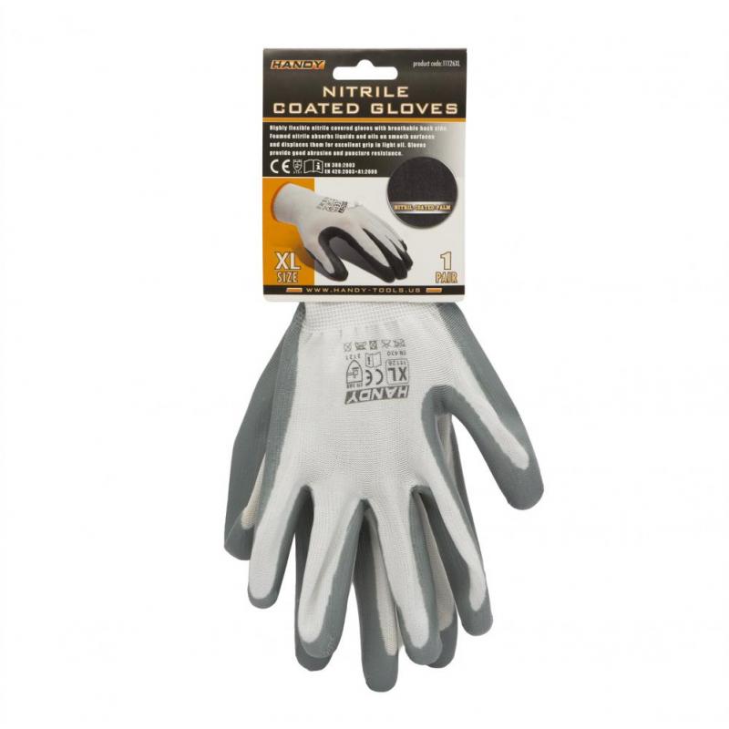 Handy Manusi pt. operatii de montaj cu acoperire nitril, 12 perechi/pachet, XL