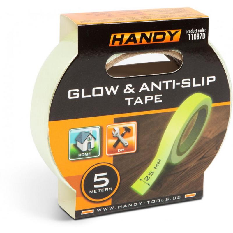 Handy Banda adeziva, antiglisanta - 5m x 25 mm - fosforescenta
