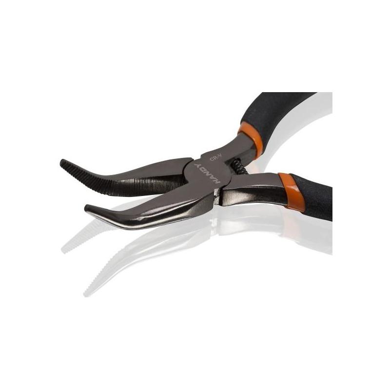 Handy Cleste cu cioc curbat, maner cauciucat, 135 mm
