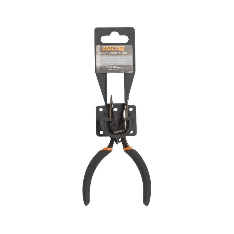 Handy Cleste cu cioc curbat, maner cauciucat, 135 mm